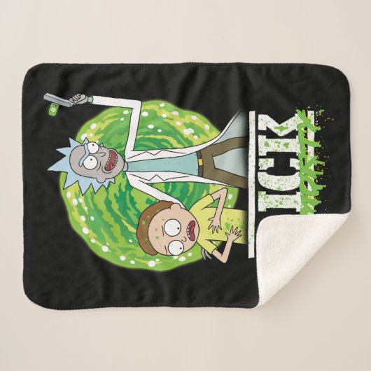 RICK AND MORTY™ | groene splash Sherpa Deken (Voorkant (horizontaal))