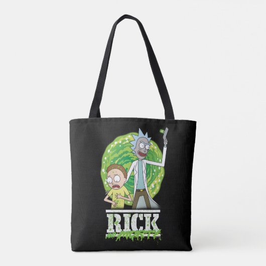 RICK AND MORTY™ | groene splash Tote Bag (Achterkant)