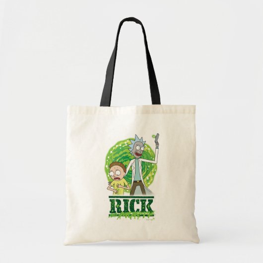 RICK AND MORTY™ | groene splash Tote Bag (Voorkant)