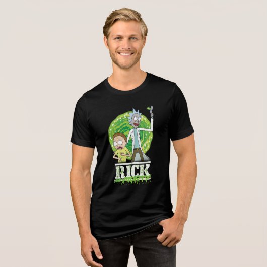 RICK AND MORTY™ | groene splash Tri-Blend Shirt (Voorkant volledig)