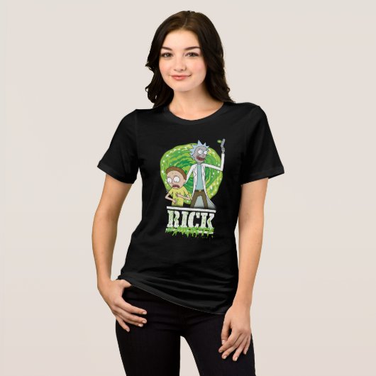 RICK AND MORTY™ | groene splash Tri-Blend Shirt (Voorkant volledig)
