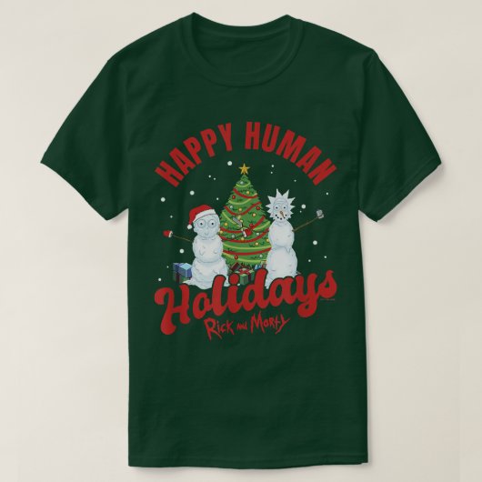 Rick and Morty Happy Human Feestdagen Cele T-shirt (Design voorkant)