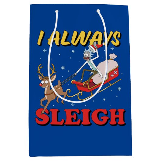 Rick and Morty | I Always Sleigh Medium Cadeauzakje (Voorkant)