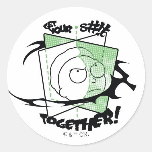 RICK AND MORTY™ | Kom op orde! Ronde Sticker (Voorkant)