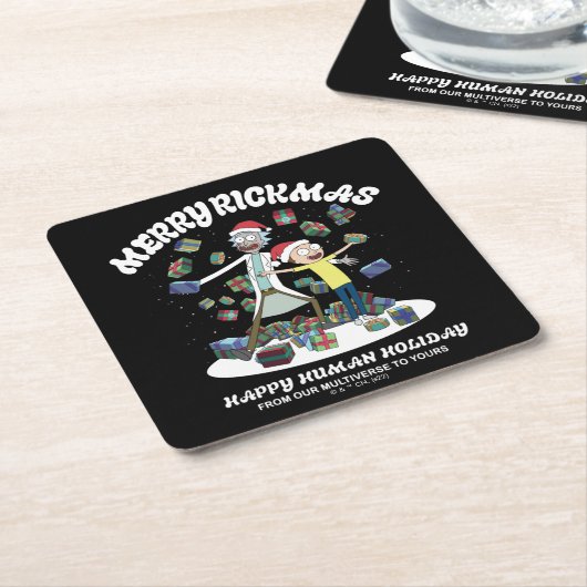 Rick and Morty | Merry Rickmas Presents Kartonnen Onderzetters (Schuin)