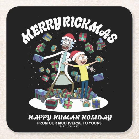 Rick and Morty | Merry Rickmas Presents Kartonnen Onderzetters (Voorkant)