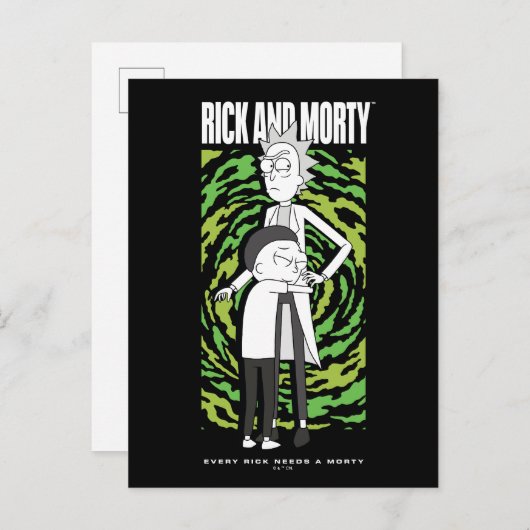 RICK AND MORTY™ | Morty Hugging Rick Briefkaart (Voorkant / Achterkant)