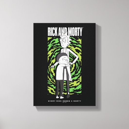 RICK AND MORTY™ | Morty Hugging Rick Canvas Afdruk (Voorkant)