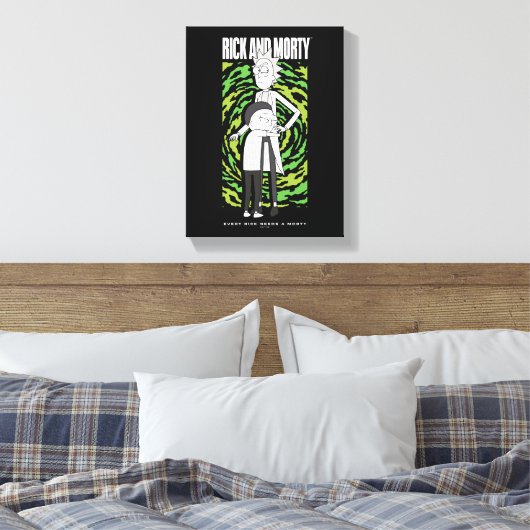RICK AND MORTY™ | Morty Hugging Rick Canvas Afdruk (Insitu (Slaapkamer))