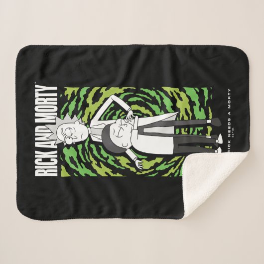 RICK AND MORTY™ | Morty Hugging Rick Sherpa Deken (Voorkant (horizontaal))