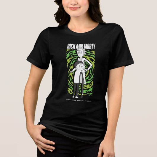 RICK AND MORTY™ | Morty Hugging Rick Tri-Blend Shirt (Voorkant)