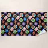 RICK AND MORTY™ | Patroon met patches uit de ruimt Strandlaken (Voorkant)