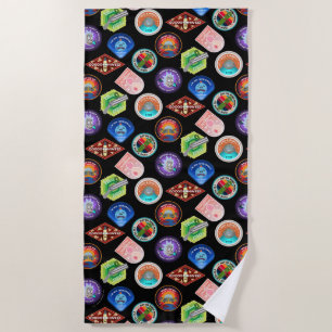 RICK AND MORTY™ Patroon met patches uit de ruimt Strandlaken