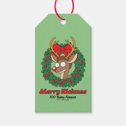 Rick and Morty | Reindeer Morty Merry Rickmas Cadeaulabel (Voorkant)