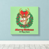 Rick and Morty | Reindeer Morty Merry Rickmas Canvas Afdruk (Insitu (Houten vloer))
