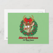 Rick and Morty | Reindeer Morty Merry Rickmas Feestdagenkaart (Voorkant / Achterkant)