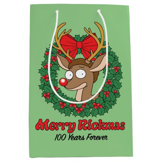 Rick and Morty | Reindeer Morty Merry Rickmas Medium Cadeauzakje (Voorkant)