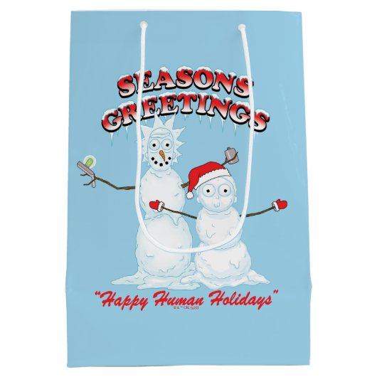 Rick and Morty | Snowmen Season's Greetings Medium Cadeauzakje (Achterkant)