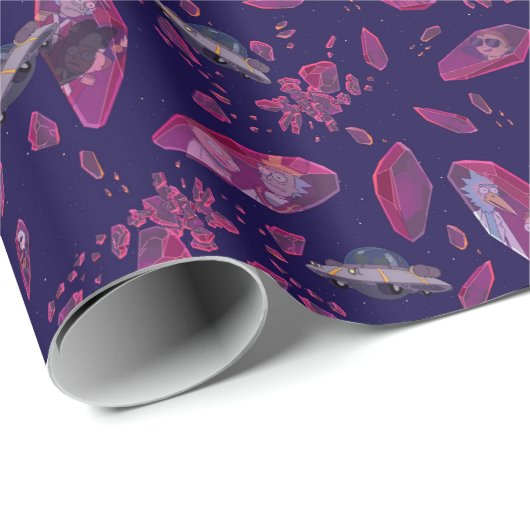 Rick and Morty Time Crystal Pattern Cadeaupapier (Rol Hoek)