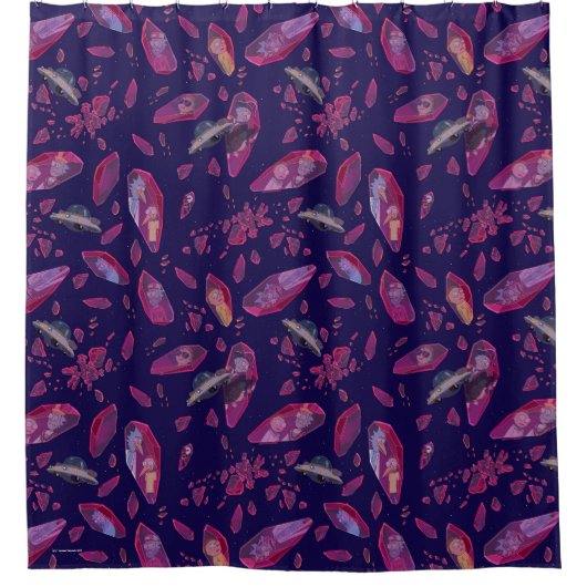 Rick and Morty Time Crystal Pattern Douchegordijn (Voorkant)