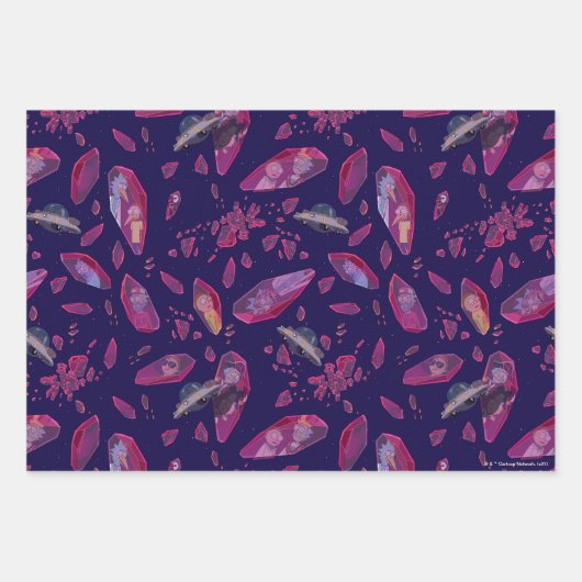 Rick and Morty Time Crystal Pattern Inpakpapier Vel (Voorkant 2)