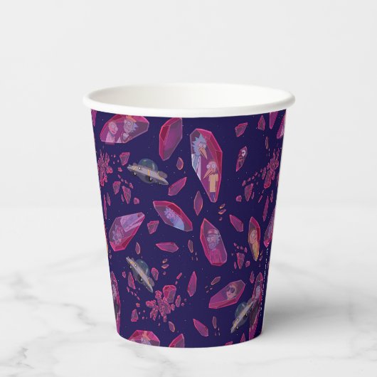 Rick and Morty Time Crystal Pattern Papieren Bekers (Achterkant)