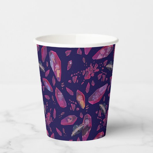 Rick and Morty Time Crystal Pattern Papieren Bekers (Links)