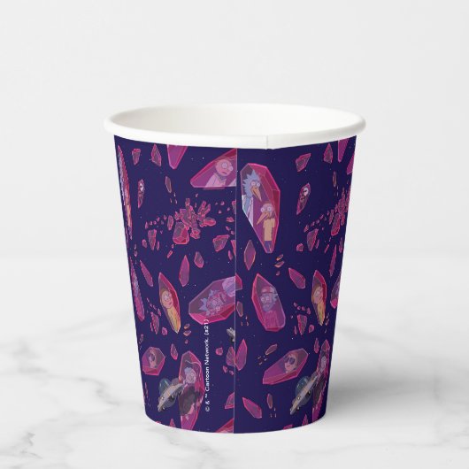 Rick and Morty Time Crystal Pattern Papieren Bekers (Rechts)