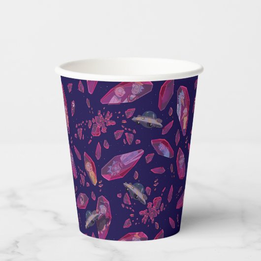 Rick and Morty Time Crystal Pattern Papieren Bekers (Voorkant)