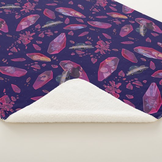 Rick and Morty Time Crystal Pattern Sherpa Deken (3/4)