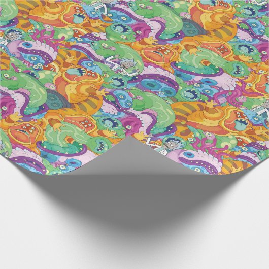 Rick Apocalypse Party Alien Pattern Cadeaupapier (Hoek)