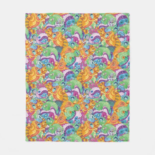 Rick Apocalypse Party Alien Pattern Fleece Deken (Voorkant)