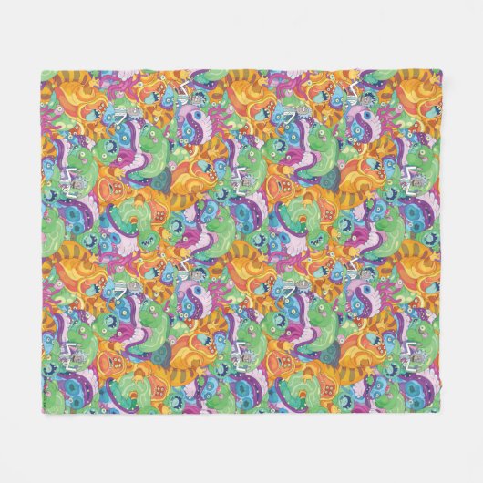 Rick Apocalypse Party Alien Pattern Fleece Deken (Voorkant (Horizontaal))