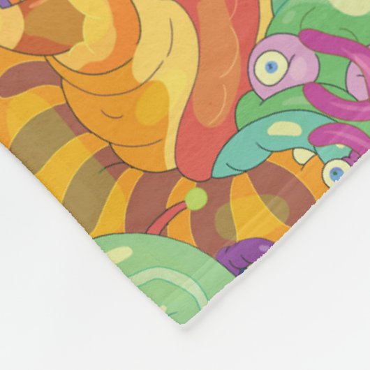 Rick Apocalypse Party Alien Pattern Fleece Deken (Hoek)