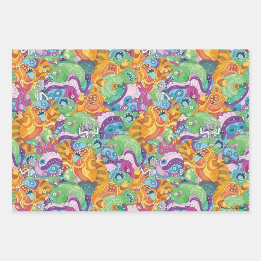 Rick Apocalypse Party Alien Pattern Inpakpapier Vel (Voorkant)