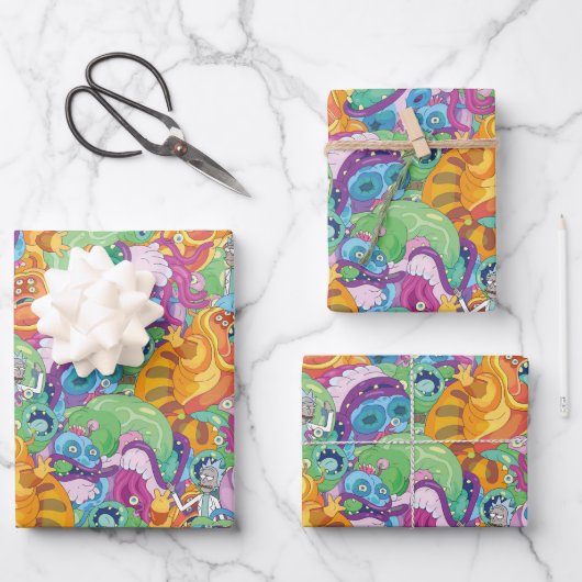 Rick Apocalypse Party Alien Pattern Inpakpapier Vel (Voorkant)