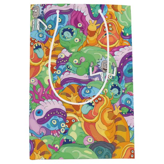 Rick Apocalypse Party Alien Pattern Medium Cadeauzakje (Voorkant)
