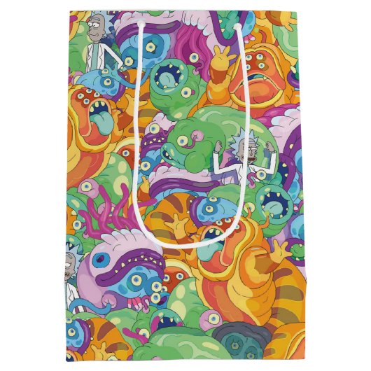 Rick Apocalypse Party Alien Pattern Medium Cadeauzakje (Achterkant)