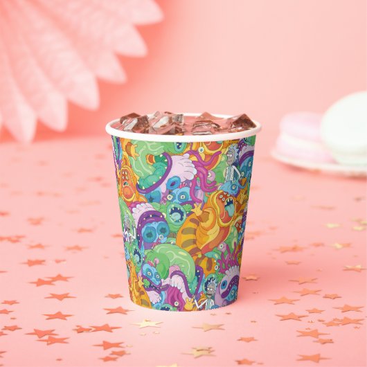 Rick Apocalypse Party Alien Pattern Papieren Bekers (Insitu)