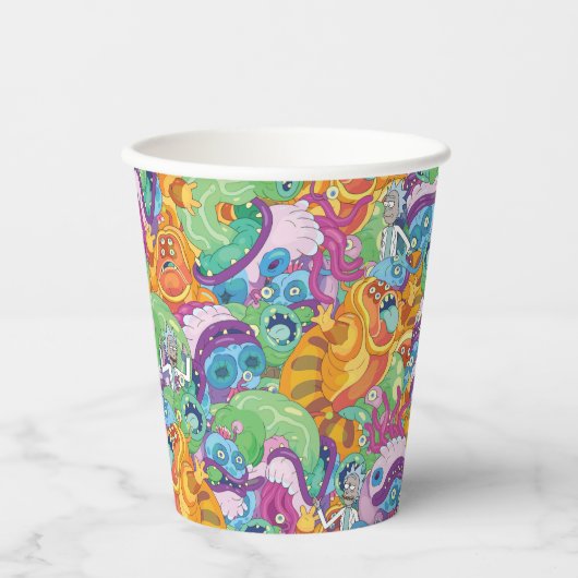 Rick Apocalypse Party Alien Pattern Papieren Bekers (Voorkant)