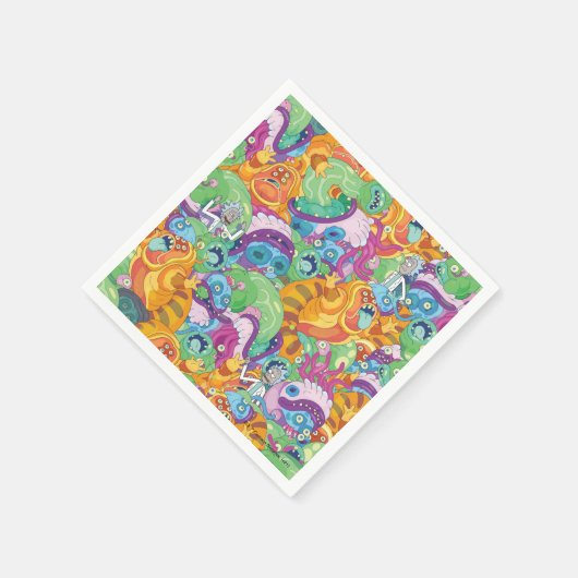 Rick Apocalypse Party Alien Pattern Servet (Hoek)