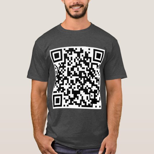 Rick Astley geeft je nooit QR-code op T-shirt (Voorkant)