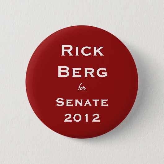 Rick Berg 2012 Buttion Ronde Button 5,7 Cm (Voorkant)
