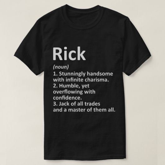 RICK Definition Personal Name Funny Birthday G T-shirt (Design voorkant)