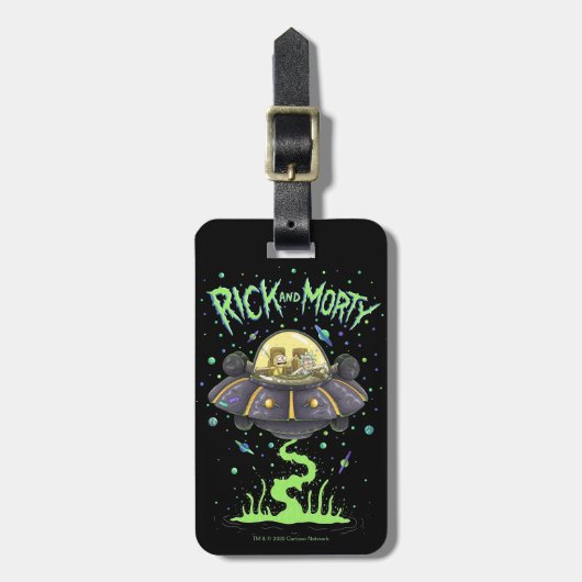 RICK EN MORTY™ | Afbeelding van de ruimtevlucht Bagagelabel (Voorkant verticaal)