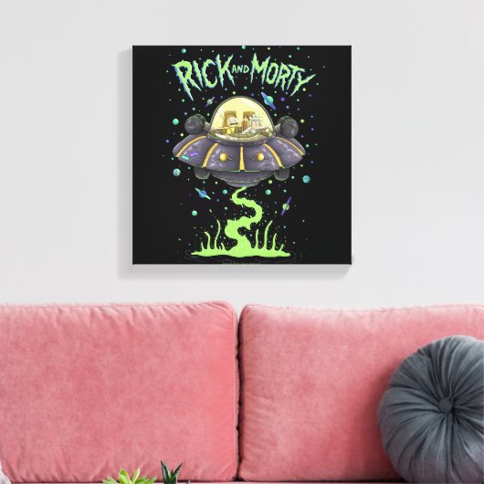 RICK EN MORTY™ | Afbeelding van de ruimtevlucht Canvas Afdruk (Insitu (Woonkamer))
