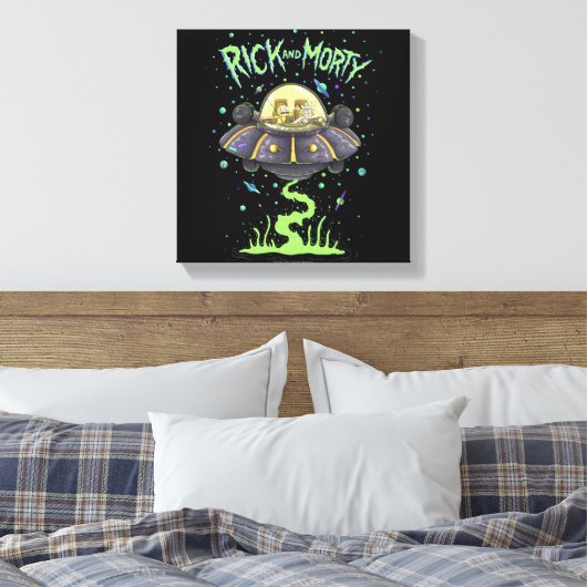 RICK EN MORTY™ | Afbeelding van de ruimtevlucht Canvas Afdruk (Insitu (Slaapkamer))