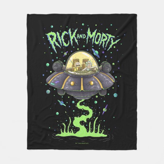 RICK EN MORTY™ | Afbeelding van de ruimtevlucht Fleece Deken (Voorkant)