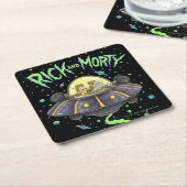 RICK EN MORTY™ | Afbeelding van de ruimtevlucht Kartonnen Onderzetters (Schuin)