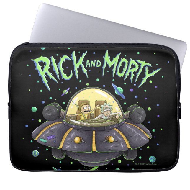 RICK EN MORTY™ | Afbeelding van de ruimtevlucht Laptop Sleeve (Voorkant)